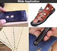 Vista 6 de Spurtar Juego de 6 perforadores huecos de cuero redondo de alta resistencia 1/8 pulgadas 5/32 pulgadas 3/16 pulgadas 7/32 pulgadas 1/4 pulgadas 5/16