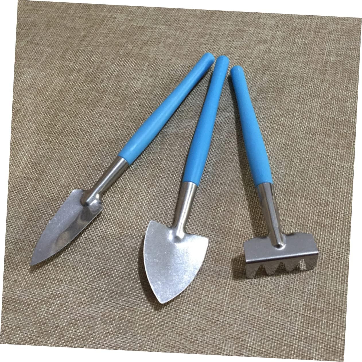 1set Handy Garden Tool Set Miniature Rake and Shovel Kit Blue for Potted Plants and Flowerpot Gardening Skid Design for Indoor and Outdoor Use image 4