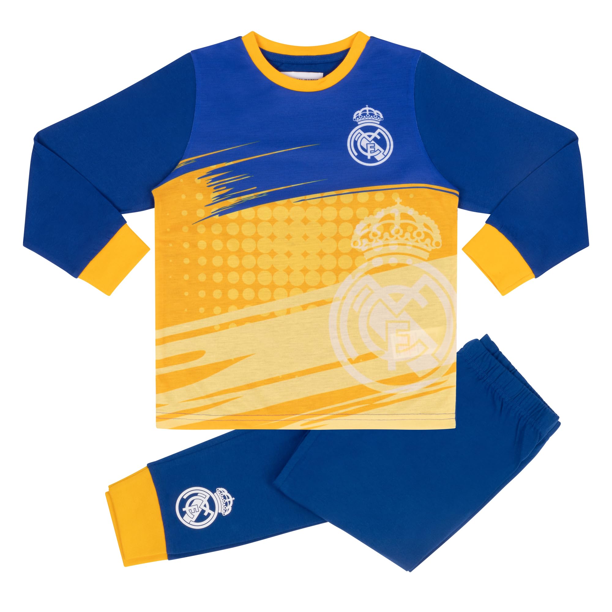 Real Madrid Long Sleeved Pyjama Set, 7-8 Years: 128cm, Blue