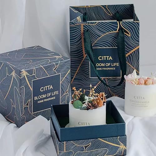 Soy Scented Home Decor Candle,Aromatherapy Candles With Essential Oils, Floral Design Lemon Fruit Dried Flower Scented Candle,Long Lasting Fragrance, Aromatherapy Candles Gifts For Women #TOP3