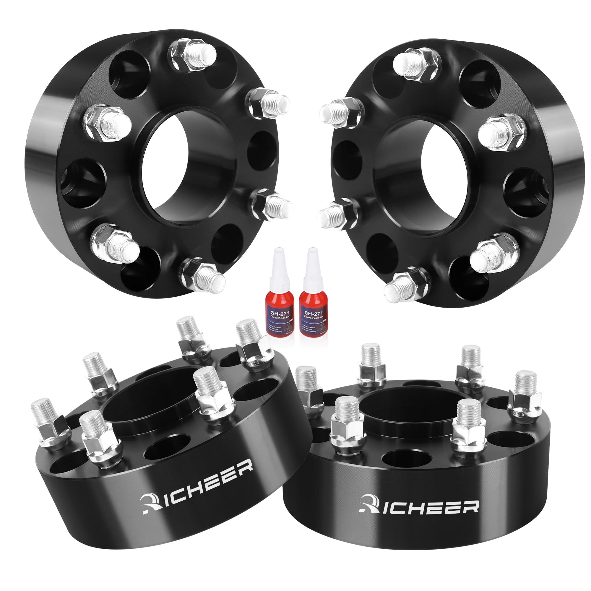 Richeer 2'' 6x4.5 Hub Centric Wheel Spacers for 2005-2023 Frontier, 2005-2014 Pathfinder, 2005-2015 Xterra, 6x114.3mm Wheel Spacer with M12x1.25 Studs 66.1mm Center Bore