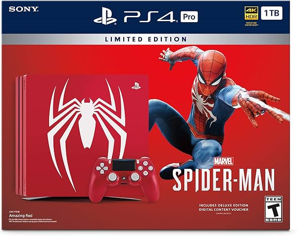 Consola PlayStation 4 Pro 1TB Edición Limitada - Paquete Marvel's Spider-Man [Descontinuado] (Renovado) por Amazon Renewed
