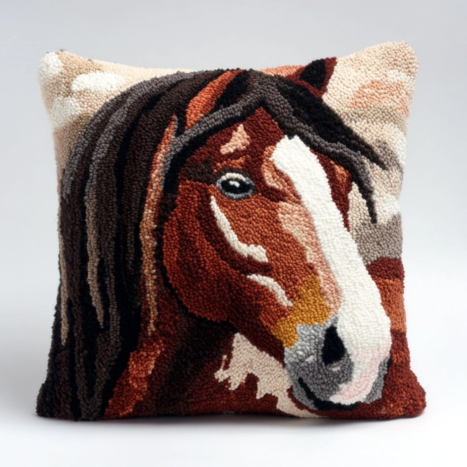 AxiangziK Latch Hook Cushion Kits,Horse