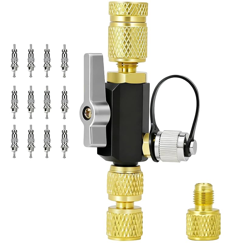 Ferramenta para Remoção e Instalação de Núcleo de Válvula HVAC VELQUAI, Conectores de 6,35 mm e 7,94 mm, Kit com 13 Peças