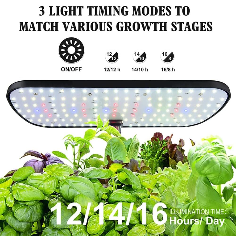 Sistema de cultivo hidropónico,kit de germinación de jardín inteligente,12 cápsulas Kit de jardín de hierbas para interiores Kits de germinación con temporizador automático,con luz de crecimiento LED