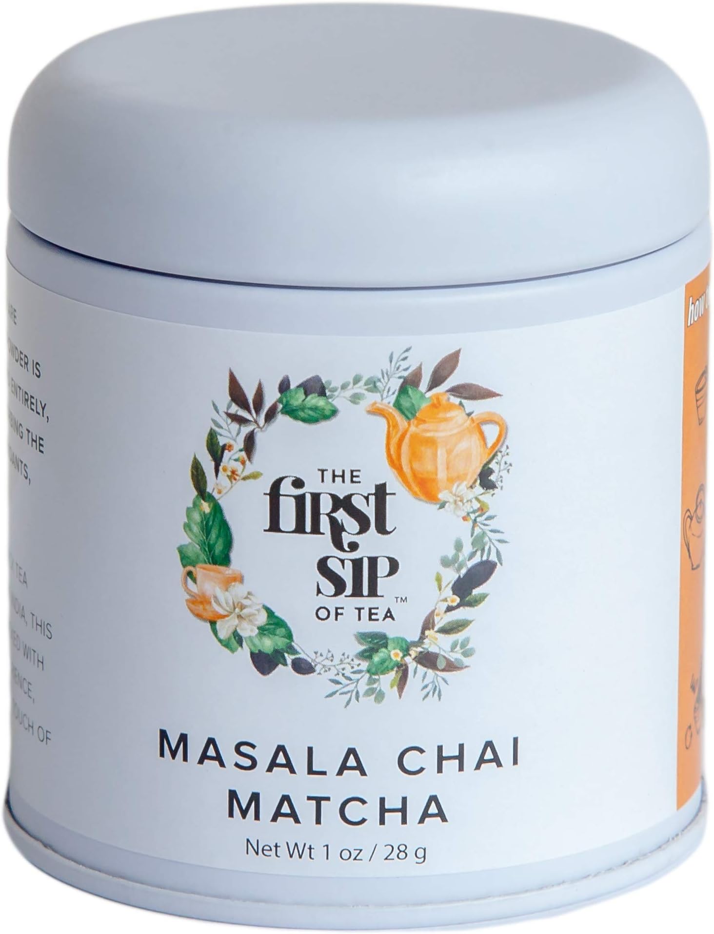 Matcha Chai Tea Powder, Pure 1 ounce, The First Sip of Tea