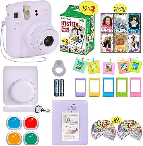 Miniatura 8 de Fujifilm Instax Mini 12 - Paquete de cámaras - 20 hojas de película, estuche de transporte, accesorios para obturador (blanco arcilla)