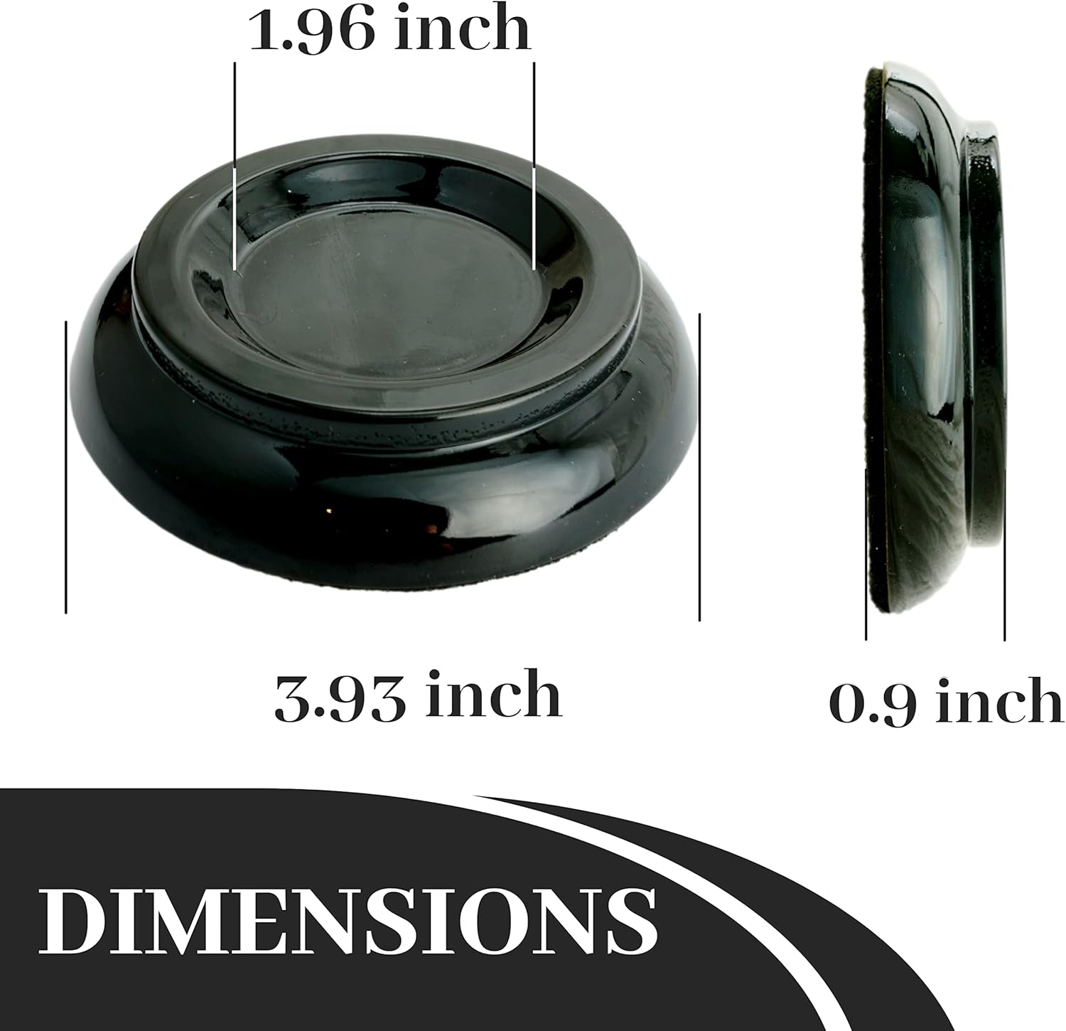 Sawdust Audio Piano Caster Cups with Felt Bottom, Oak and Sapele Wood