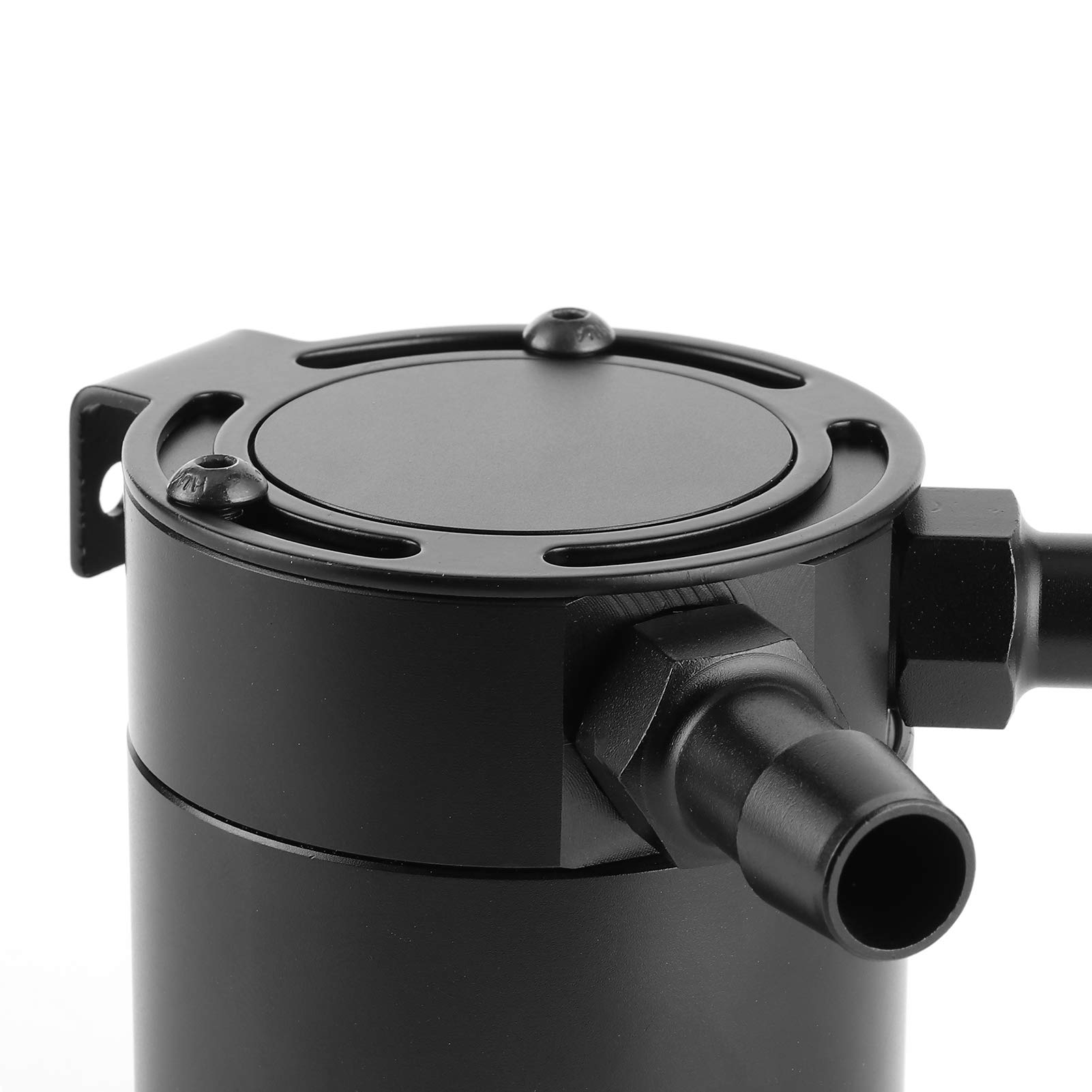 aqxreight Bote de Captura de Aceite de 2 Puertos – Depósito con Deflectores de Aleación de Aluminio para Motor Mejorado – Accesorio de Automóvil de Ajuste Universal para Gestión de Aceite