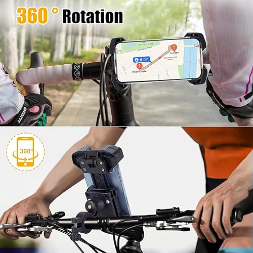 Miniatura 7 de GARGOYLE BELLS Soporte de teléfono para motocicleta, soporte para teléfono de bicicleta, scooter universal para manillar de motocicleta, abrazadera