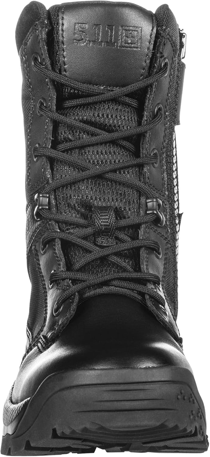 5.11 Tactical Women’s A.T.A.C. 2.0 8 Inch Side Zip Tactical Boot – Durable Duty Boot with Ortholite Comfort, Slip Resistant Outsole, Black, Style 12403ABR