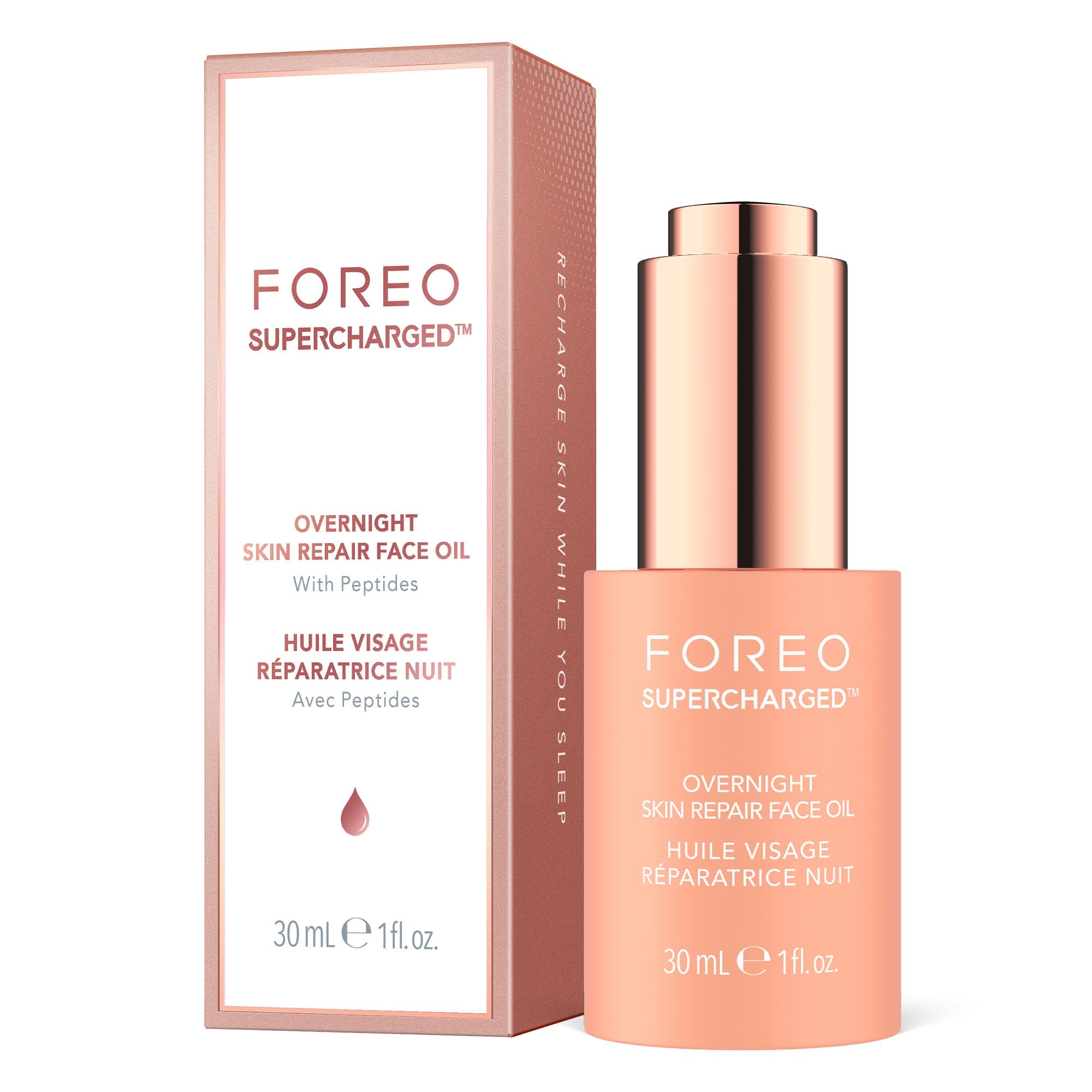 FOREO SUPERCHARGED Overnight Face Oil - 99% Natural, Vitamin E, 30ml