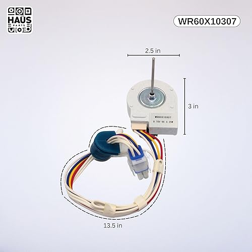 Miniatura 2 de WR60X10307 WR60X10074 Motor de ventilador evaporador de refrigerador, compatible con GE, Hotpoint reemplaza con motor de ventilador de refrigerador