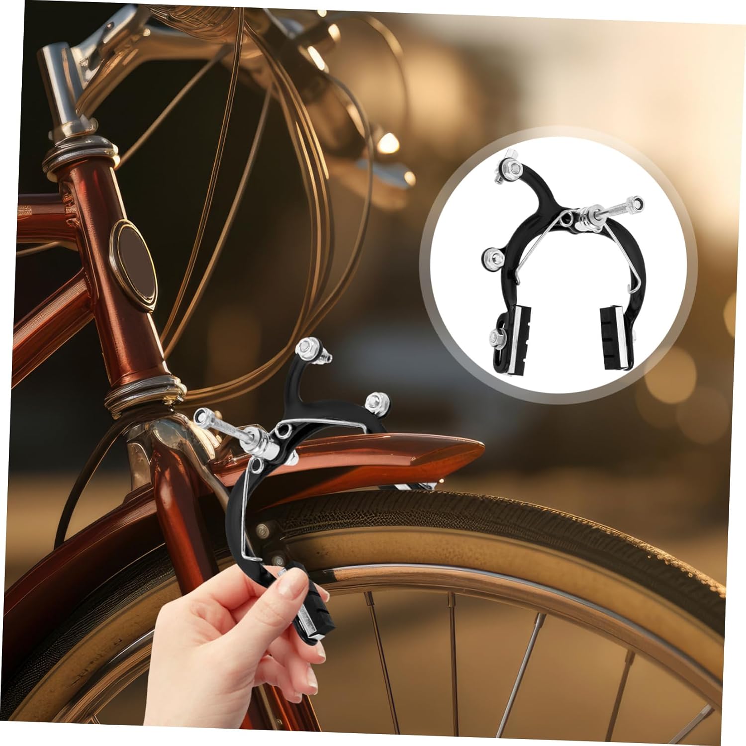 SUPVOX Mountain Bike Front Brake Caliper Replacement Sturdy Rim Brake Pad for Bicycle Easy Install Bike Accessories