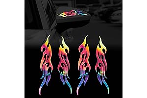 TOMALL 4 Pieces 19CM Flame Reflective Car Sticker for Golf Cart Vinyl...