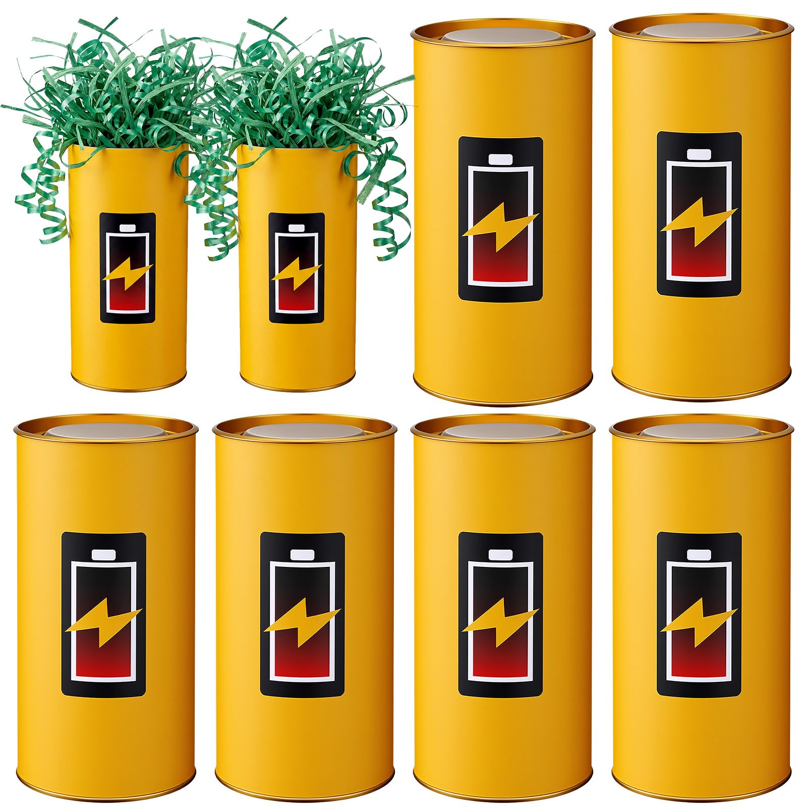 Qunclay 6 piezas de centro de mesa con batería con tapa, tubo de papel grueso para flores artificiales, rugby, divertido soporte para bolígrafos, almacenamiento de caramelos para decoración de fiestas