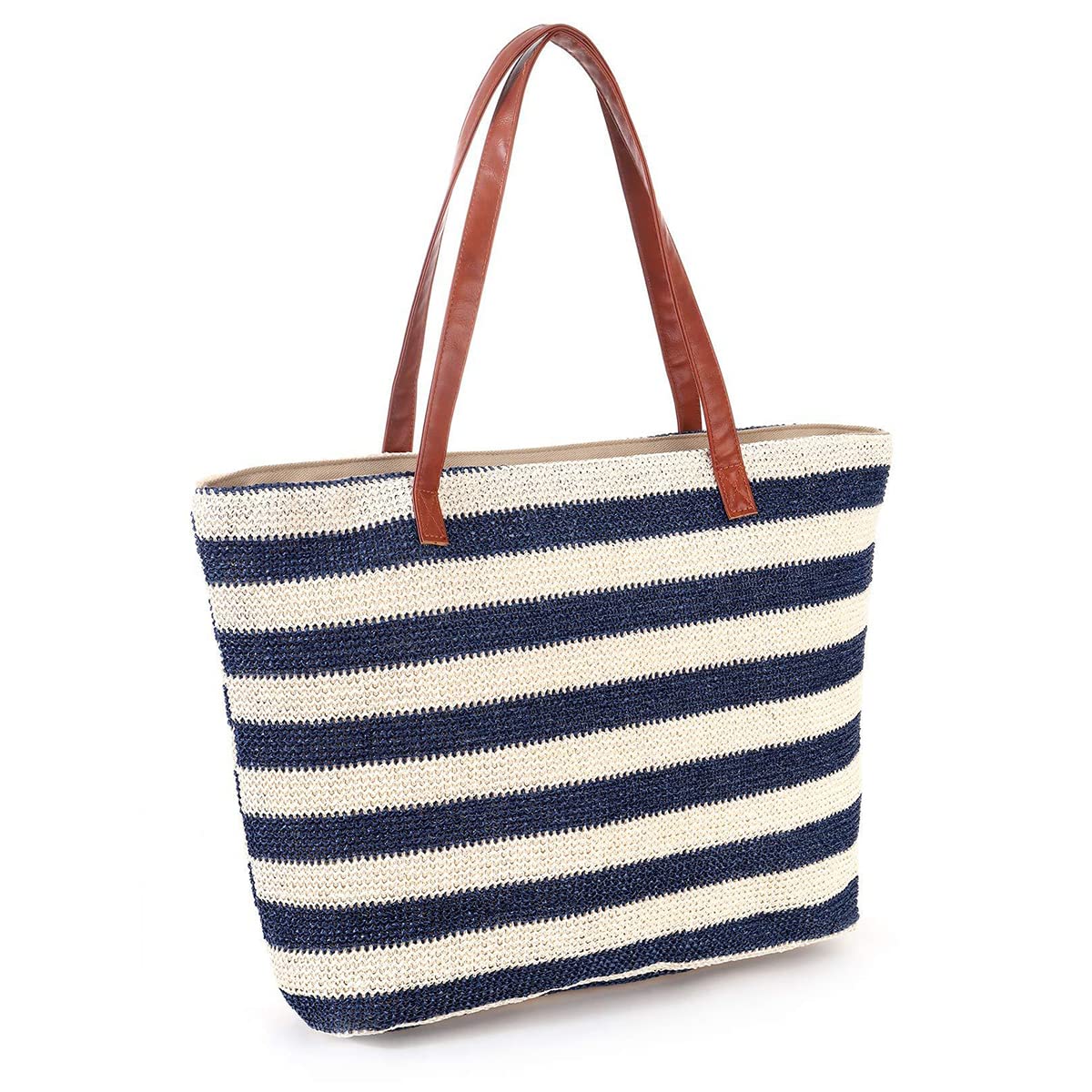 JFANBolsas de Playa Raya Tejida Bolsas Mujer Tote Bag Bolso Playa Grande Talla única