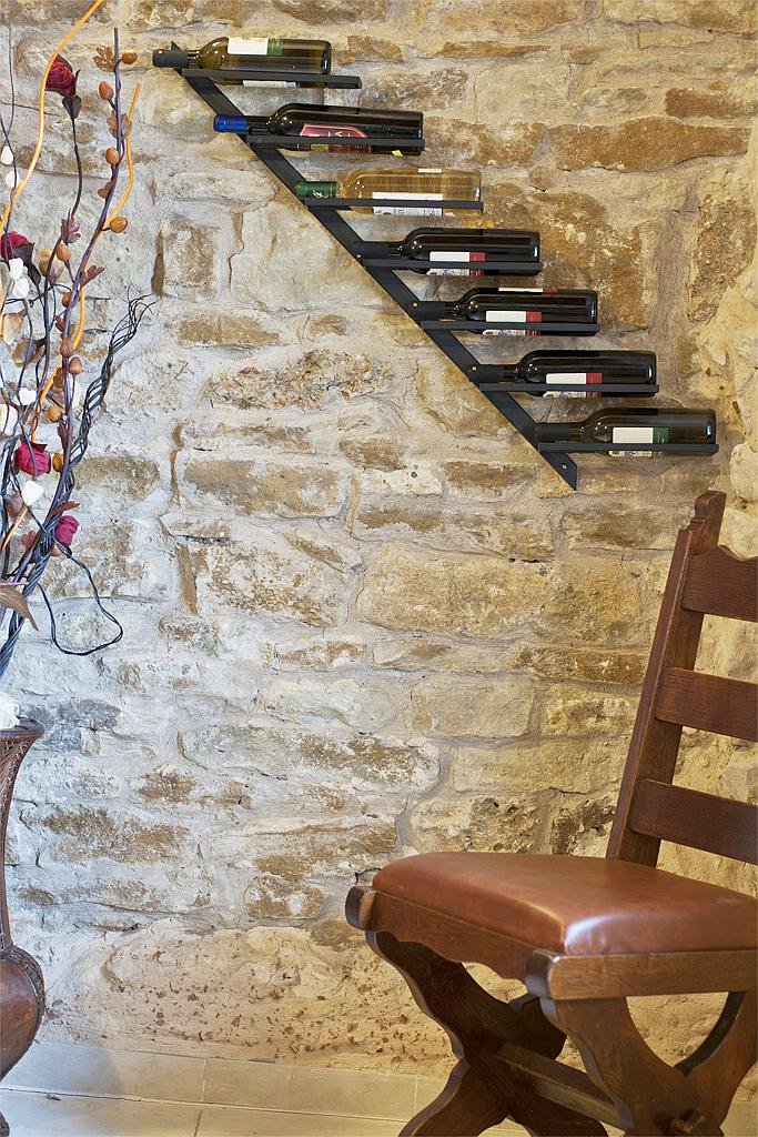 DanDiBo Porte-Bouteilles Casier à vin Diagon 100cm en métal Porte-Bouteilles Etagère Murale Bar (Droite - Version Droite)