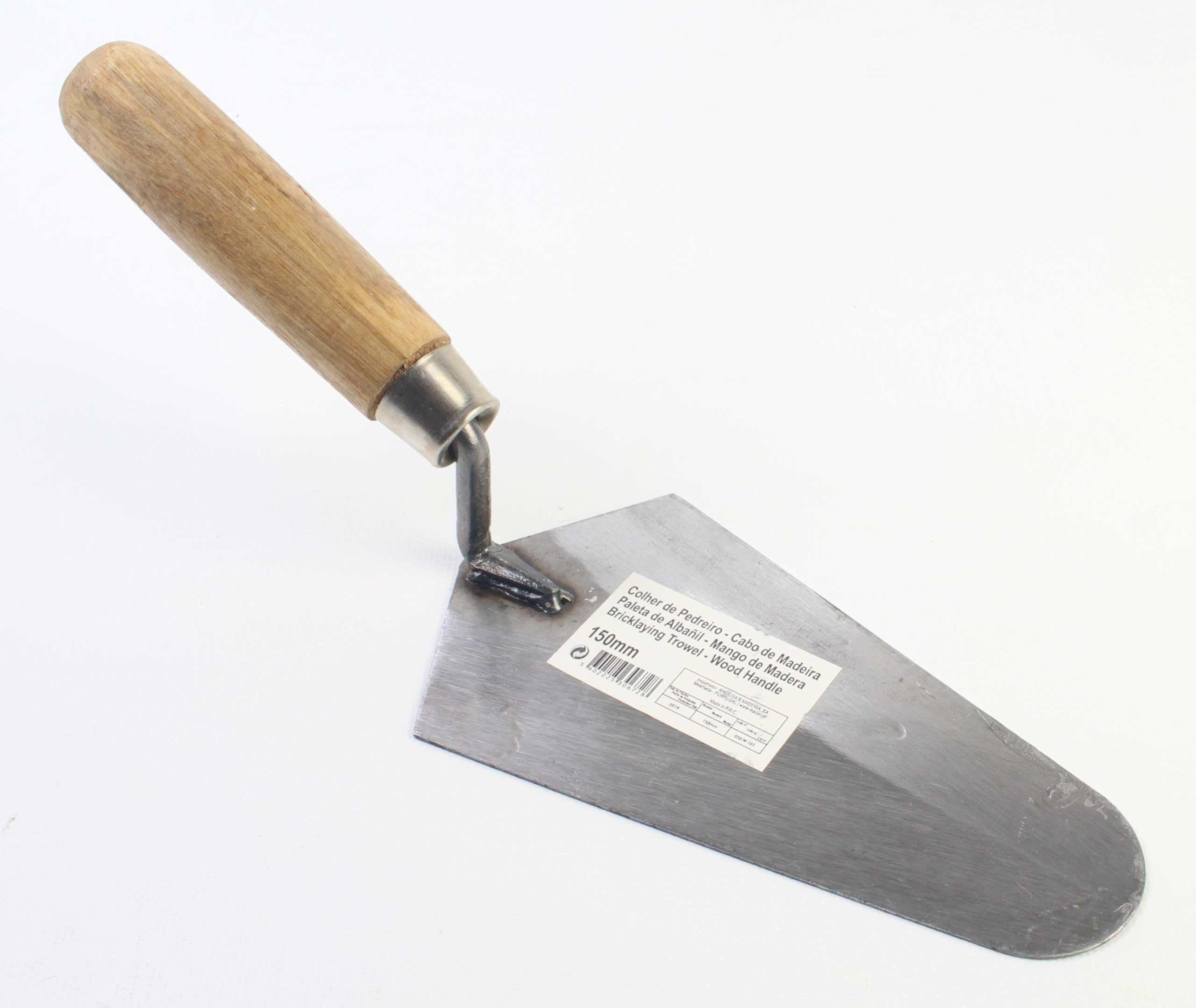 Paletín - paletín de albañil de esquinas cortadas, 6". Fabricado en acero, ideal para aplicar mortero y realizar trabajos de precisión en construcción.* #*