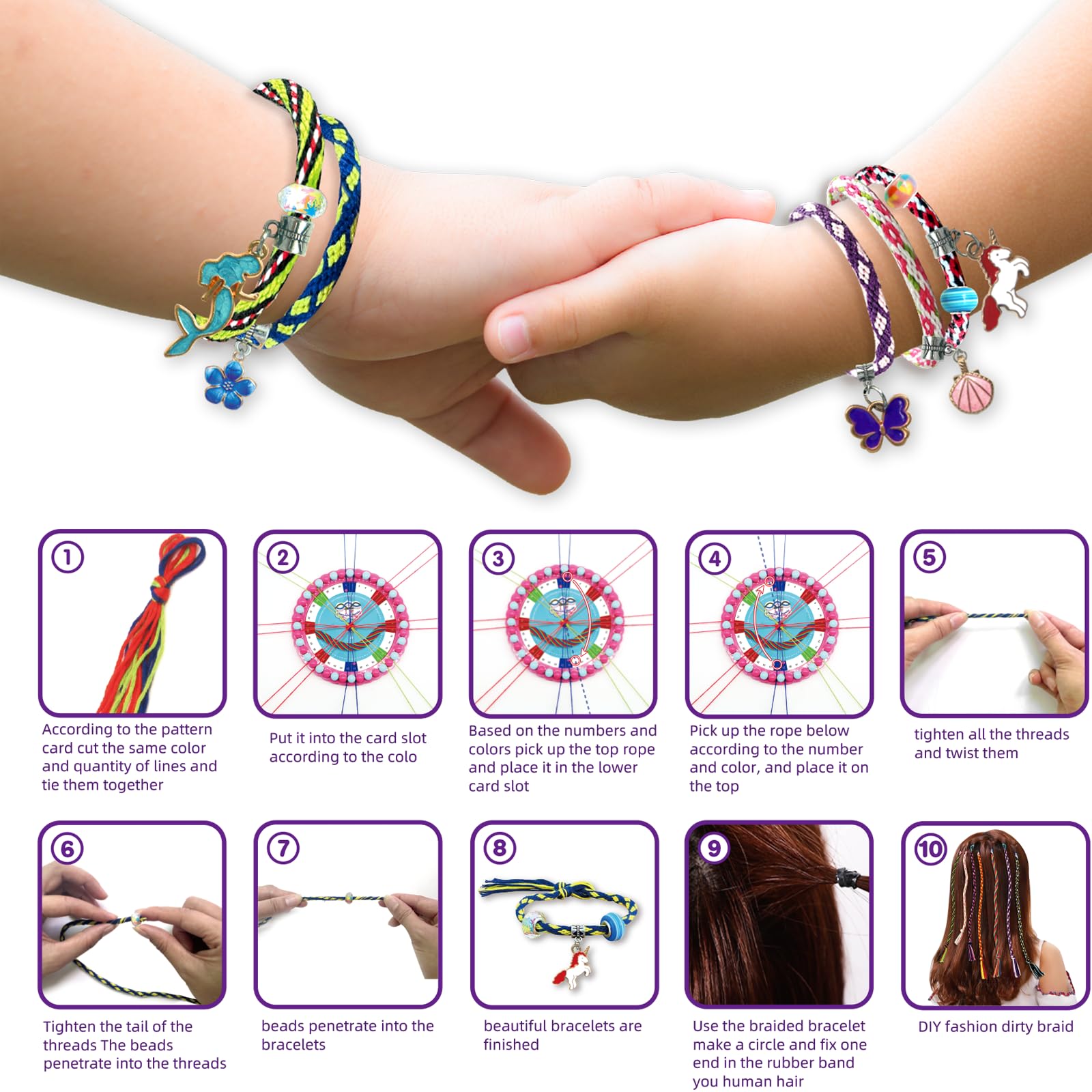 Kit fai da te per braccialetti in seta: braccialetti dell'amicizia per adulti con perline e intreccio color bacca - Italia