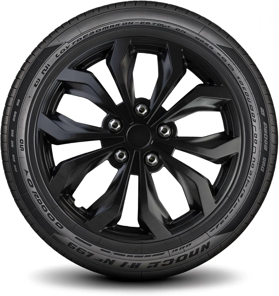 LYDS Spyder GM Gunmetal Gray Universal 15 inch Premium ABS Hubcap Wheel Cover Replacement Set of 4 - GWC-15GM-B