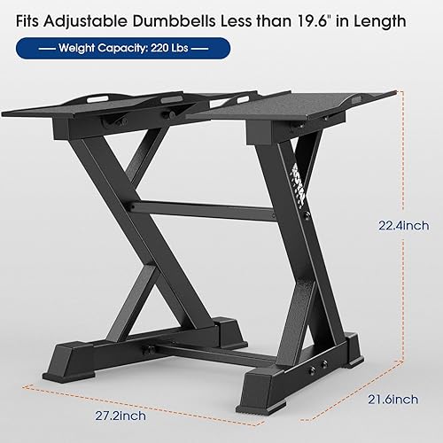 Miniatura 2 de Soporte ajustable para mancuernas resistente, soporte de almacenamiento de mancuernas para gimnasio en casa