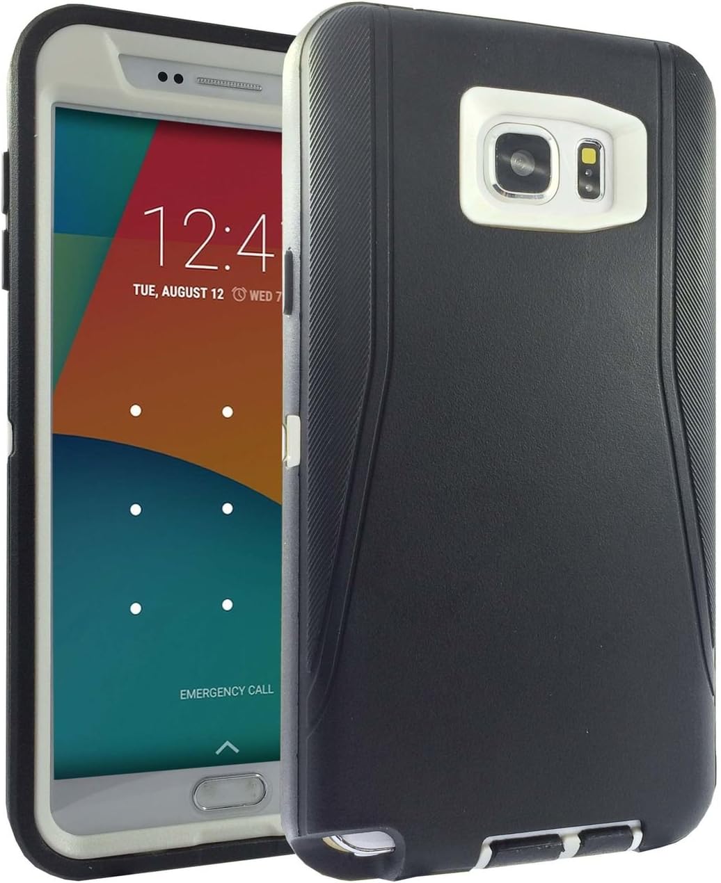 Galaxy Note 5 case, Lucky On Galaxy Note 5 Hybrid Dual Layer Armor Heavy Duty [Original Retail Packaging] [Shockproof] [Built-in Screen Protector] Cover Case for Samsung Galaxy Note 5 (Black / White)