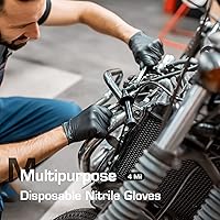 Vista 6 de Guantes de examen de nitrilo sin látex y sin polvo, guantes de nitrilo desechables no estériles de 5 mil para cocinar, limpiar