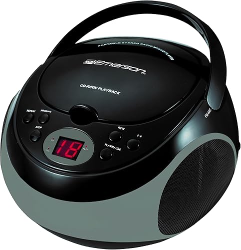 Emerson EPB-3000 - Reproductor de CD portátil con radio estéreo AMFM, color negro