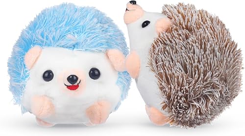 RAYNAG 2 piezas de peluche erizo llavero colgantes animales de peluche llavero encantos mochila accesorio adorable bolso colgantes, al azar
