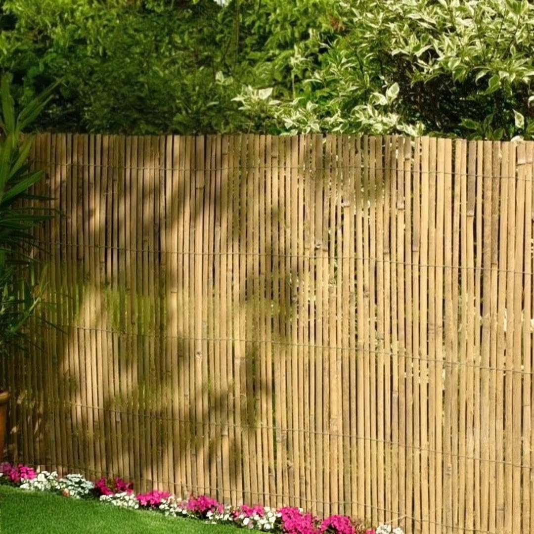 Real Bamboo Slat Fencing Screening Roll for Garden Privacy Outdoor - 4m x 1m