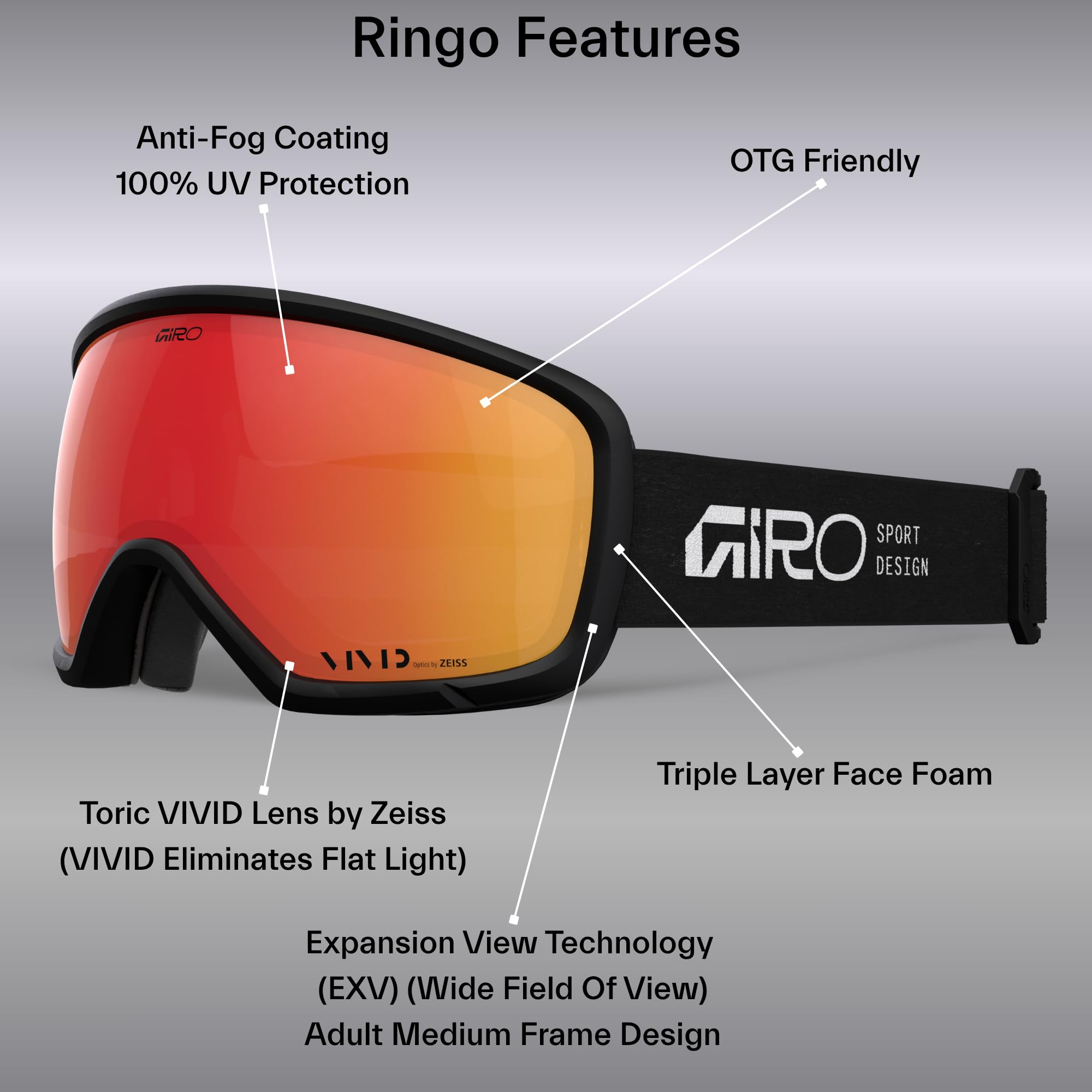 Giro Ringo White Stacked Vivid Royal Masques de ski : Snowleader Giro Ringo White Stacked Vivid Royal Masques de ski : Snowleader