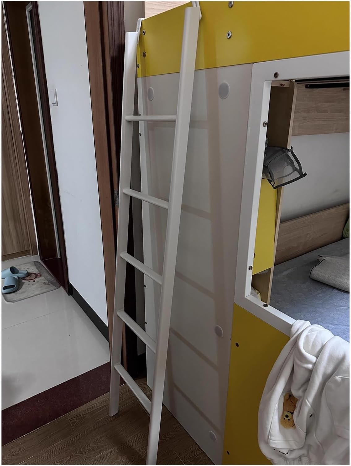 Ladder for bunk beds with a height of 1.5 m, 1.6 m and 1.7 m, freestanding replacement ladder for motorhomes, single bed frames and queen size loft beds.