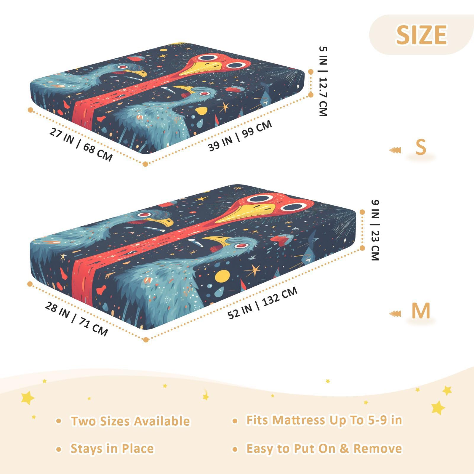 Lindo Pato Estrellas Sábana de Cuna para Niños Pequeños,Sábanas de Algodón Suave para Bebés Aptas para Colchón Corralito