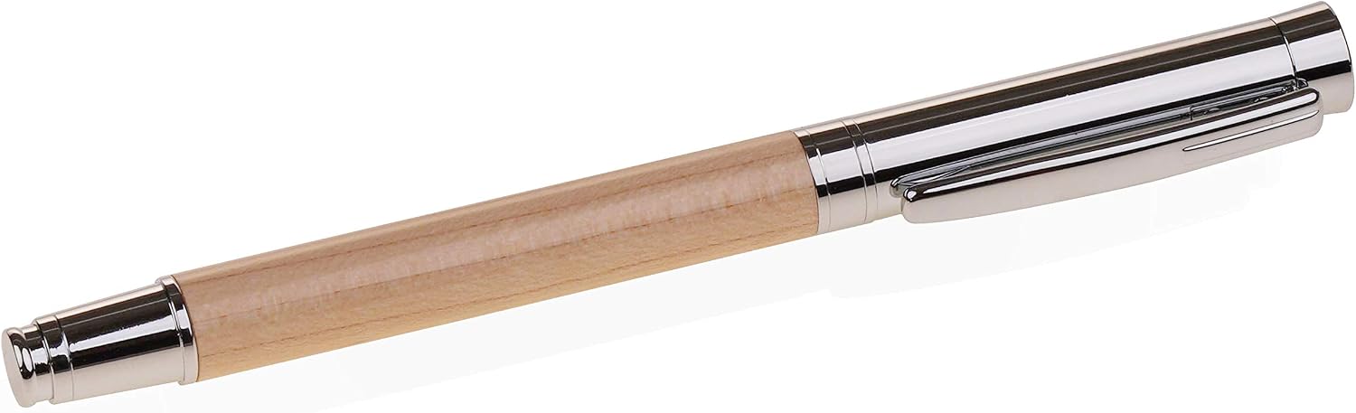 LACHIEVA LUX Natural Maple Wood Rollerball Pen Set - Premium Wooden Pen with German Schneider Refill, Luxury Writing Instrument for Men & Women, Executive Gift for Office & Business (Maple)