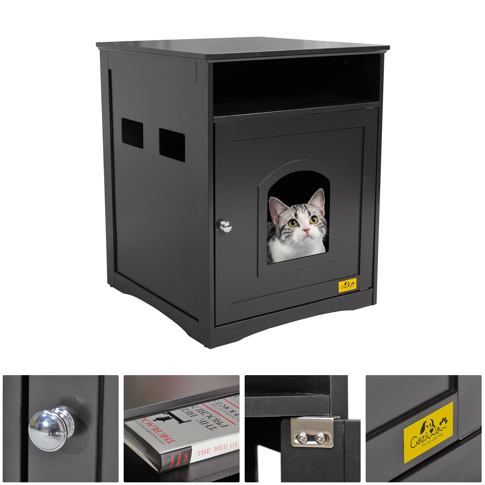 COZIWOW Enclosed Litter Box Enclosure Furniture Hidden