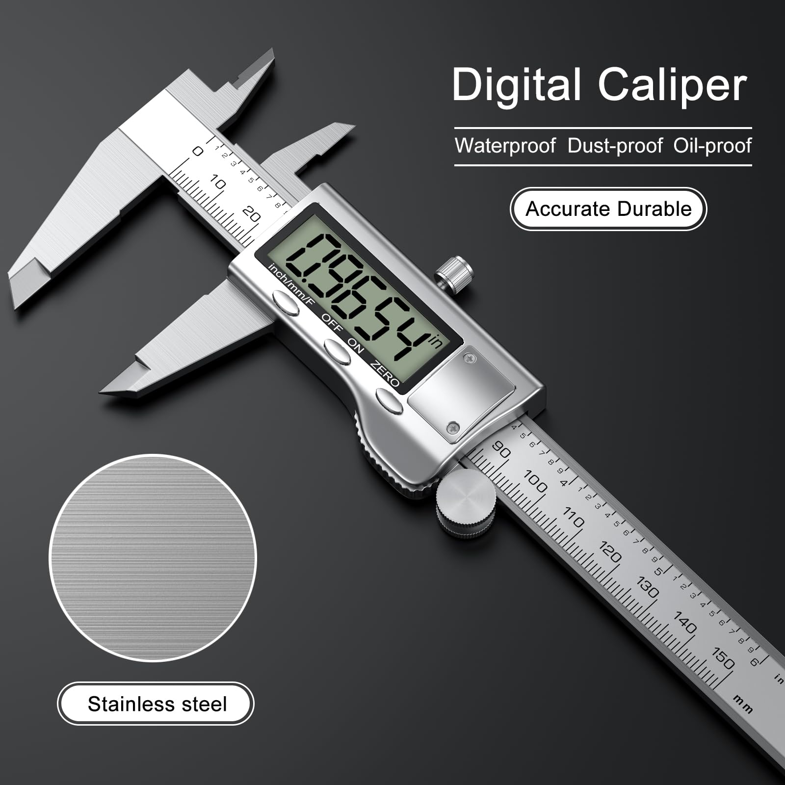 TOOGOND Digital Calipers - 6 Inch Precision Tool -2