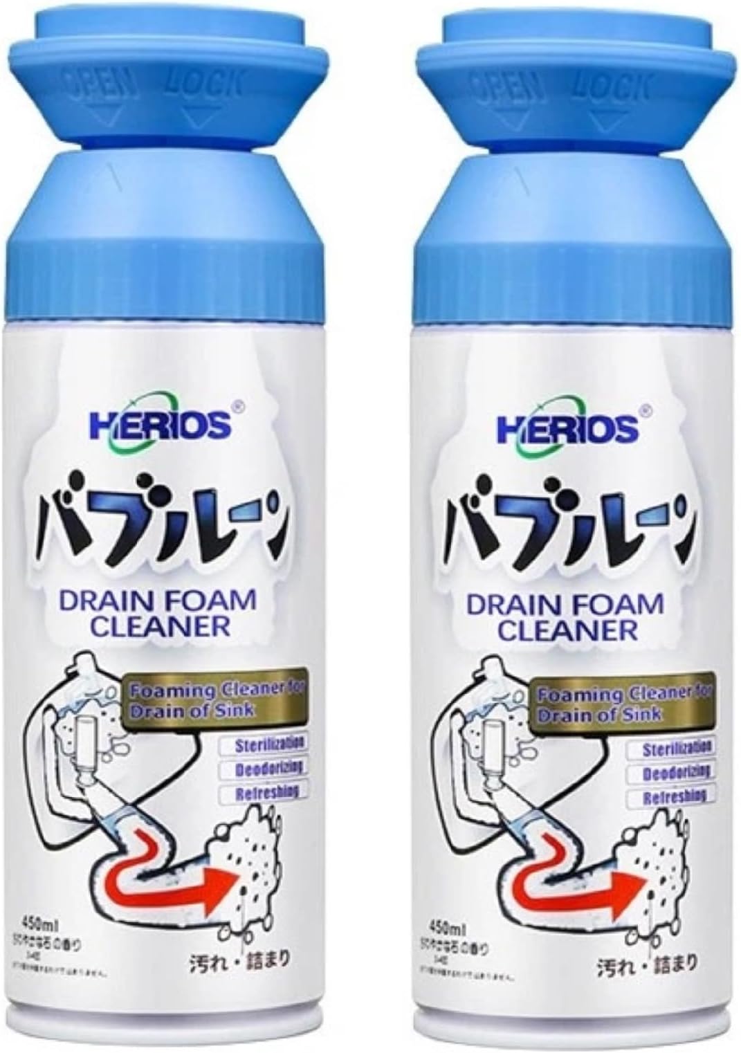 Drain Foam Cleaner, Foam Drain Cleaner, Powerful Sink and Drain Cleaner Foam, Liquid Hair Drain Clog Remover, Foaming Drain Cleaner for Kitchen Drain, Sinks, Tubs