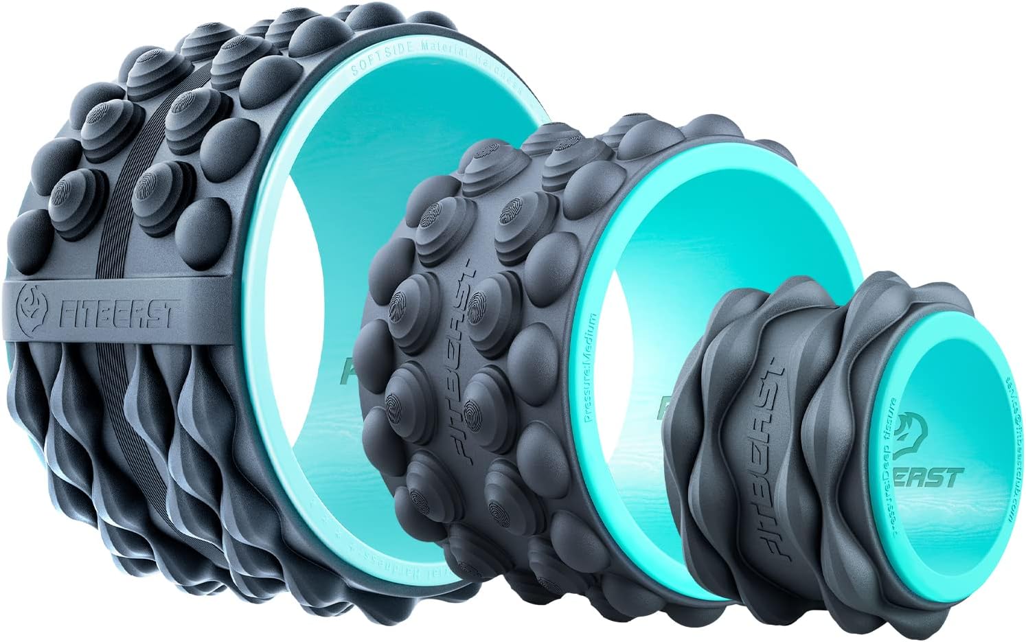 FitBeast Back Roller, Back Wheel Foam Roller - Targeted Muscle Roller for Deep Tissue Massage, Back Stretcher
