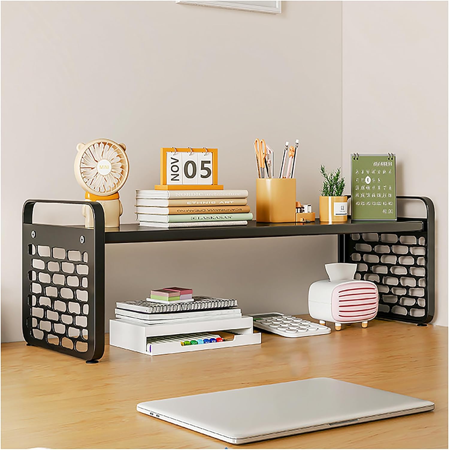 3 Tier Desk Hutch Desktop Bookshelf Organizer Desk Hutch