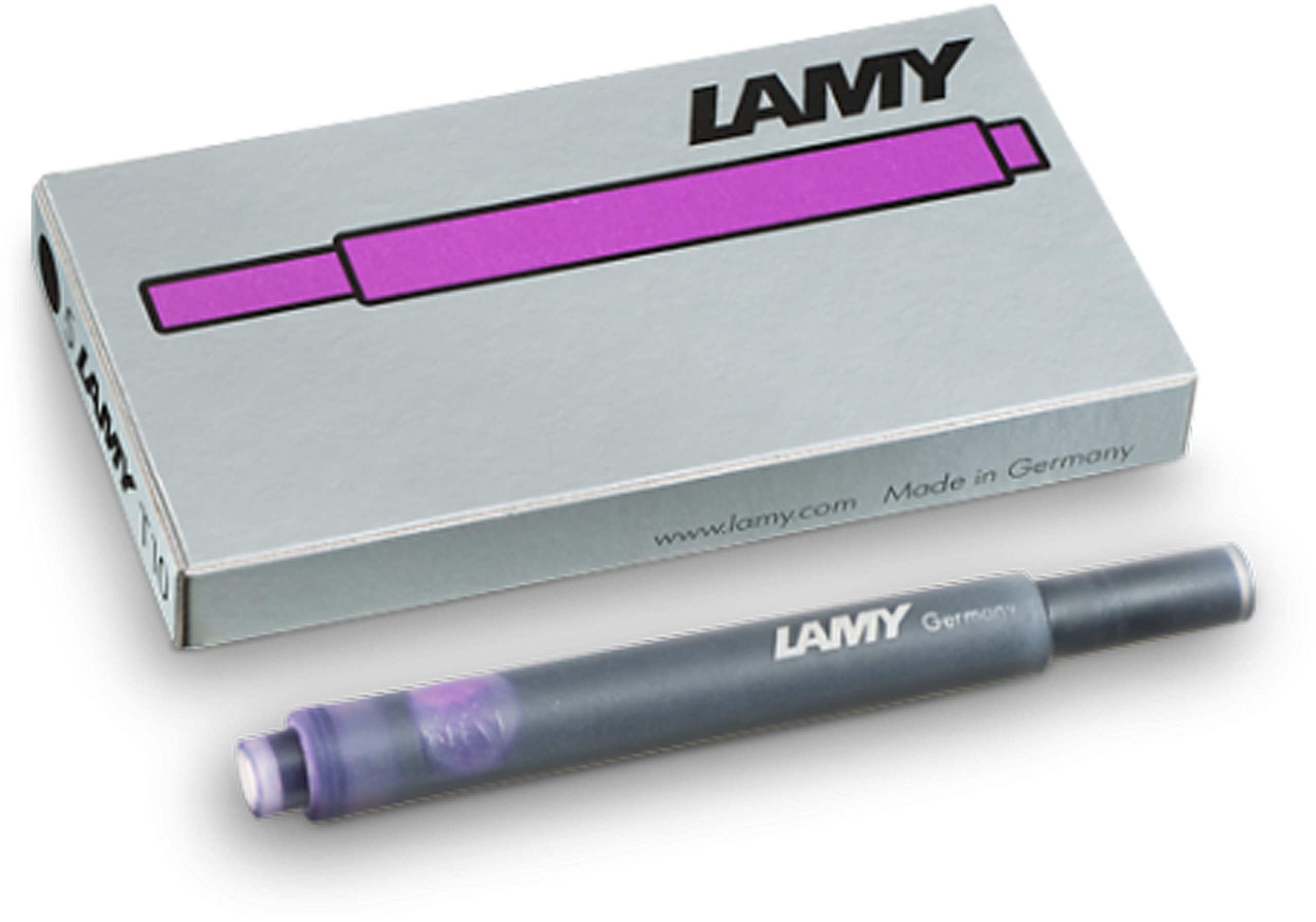 LAMY T10 Set of 10 Ink cartridges with Large Ink Capacity - Suitable for All Lamy Fountain Pen Models - Contents 1.25 ml per Cartridge - 5 Pieces per Pack - Ink Color Violet โ image 1