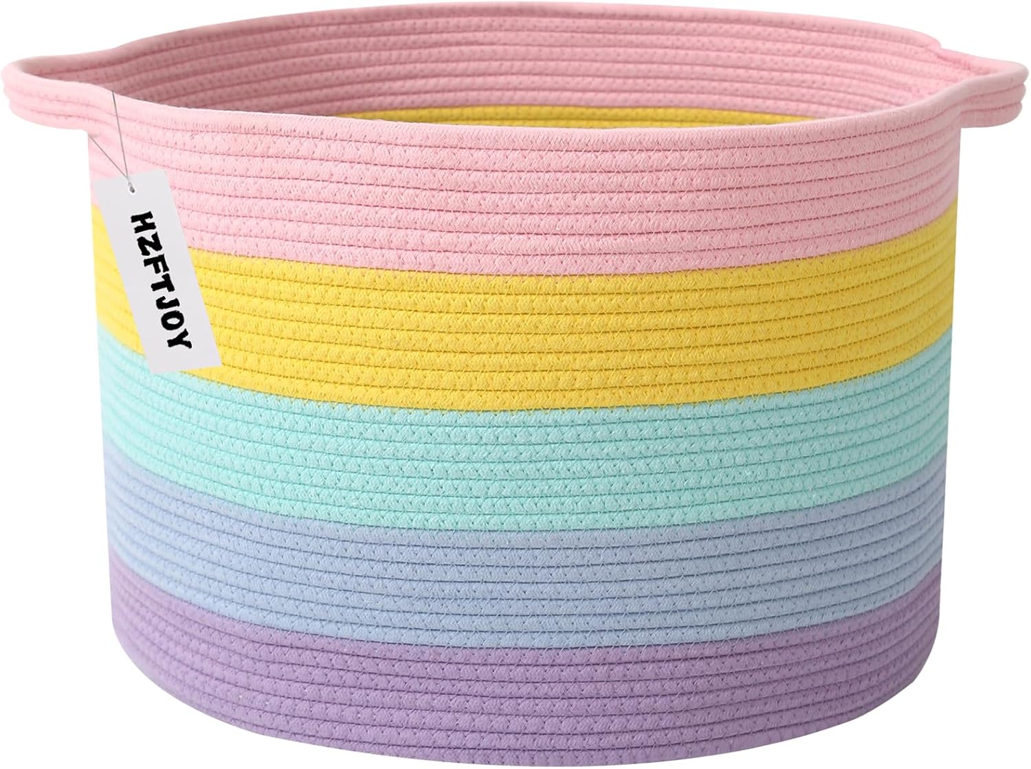 Large Blanket Basket for Organizing,115L Closet Organizers and Storage Bins Box for Shelves Woven Rope Storage Baskets,Living Room,Bedroom,Dorm,Laundry room (Colorful)