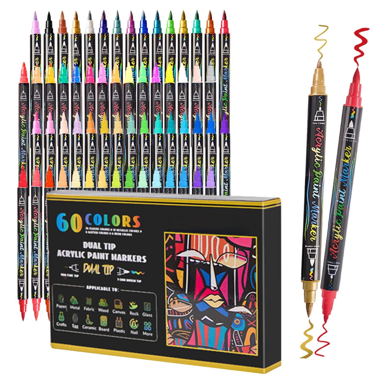 Acrylmarker Set Doppelspitze, feine Spitze, wasserbasierte Tinte