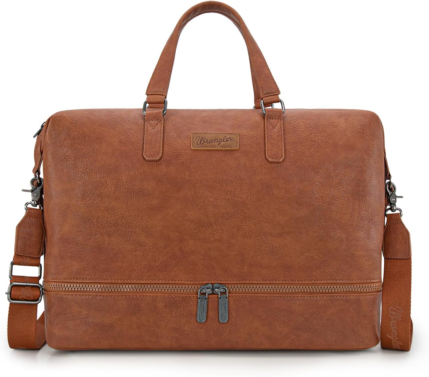 Wrangler Travel Duffel Bag Carry On Overnight Bag with Shoe Compartment Weekender Bag for Women WG253-5110BR