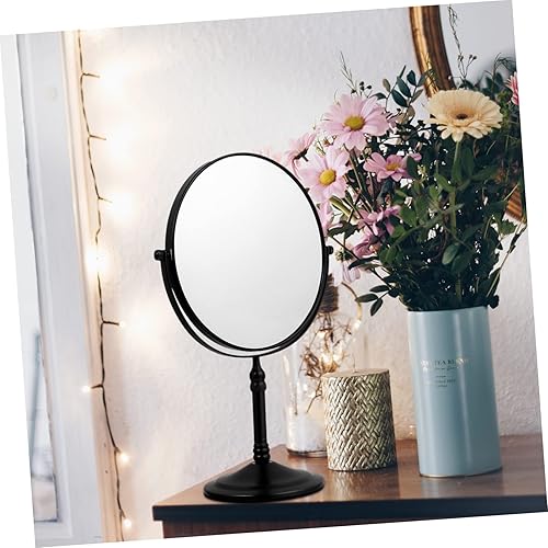 Miniatura 2 de FOMIYES 1 pieza de baño iluminada para dormitorio, rotación plateada para tocador lateral LED negro, tocador giratorio de maquillaje con mesa,