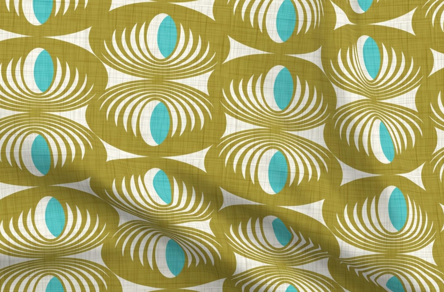 Spoonflower Fabric - Geometric Mod Mid Century Modern Retro 1960S Atomic Era 1950S Vintage Printed on Petal Cotton Fabric Fat Quarter - Sewing Quilting Apparel Crafts Decor