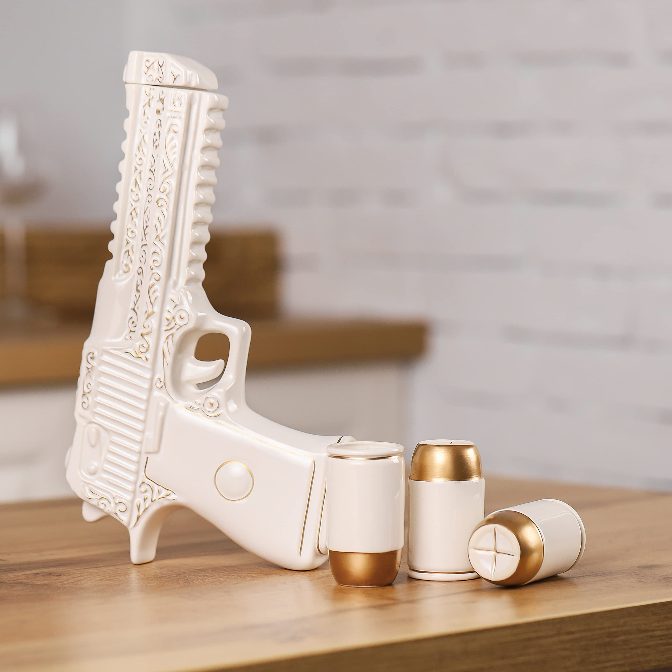 Buy Tequila Pistol Bottle 500 Ml Pistol Gun Decanter Set With Glasses