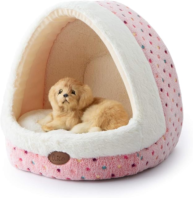 Tofern Cat Bed Small Dog Bed Pet Cave Bed For Puppy Kitten Rabbit Cute Fleece Igloo House for Small Dogs Indoor Cats Non-Slip Warm Washable Tent House
