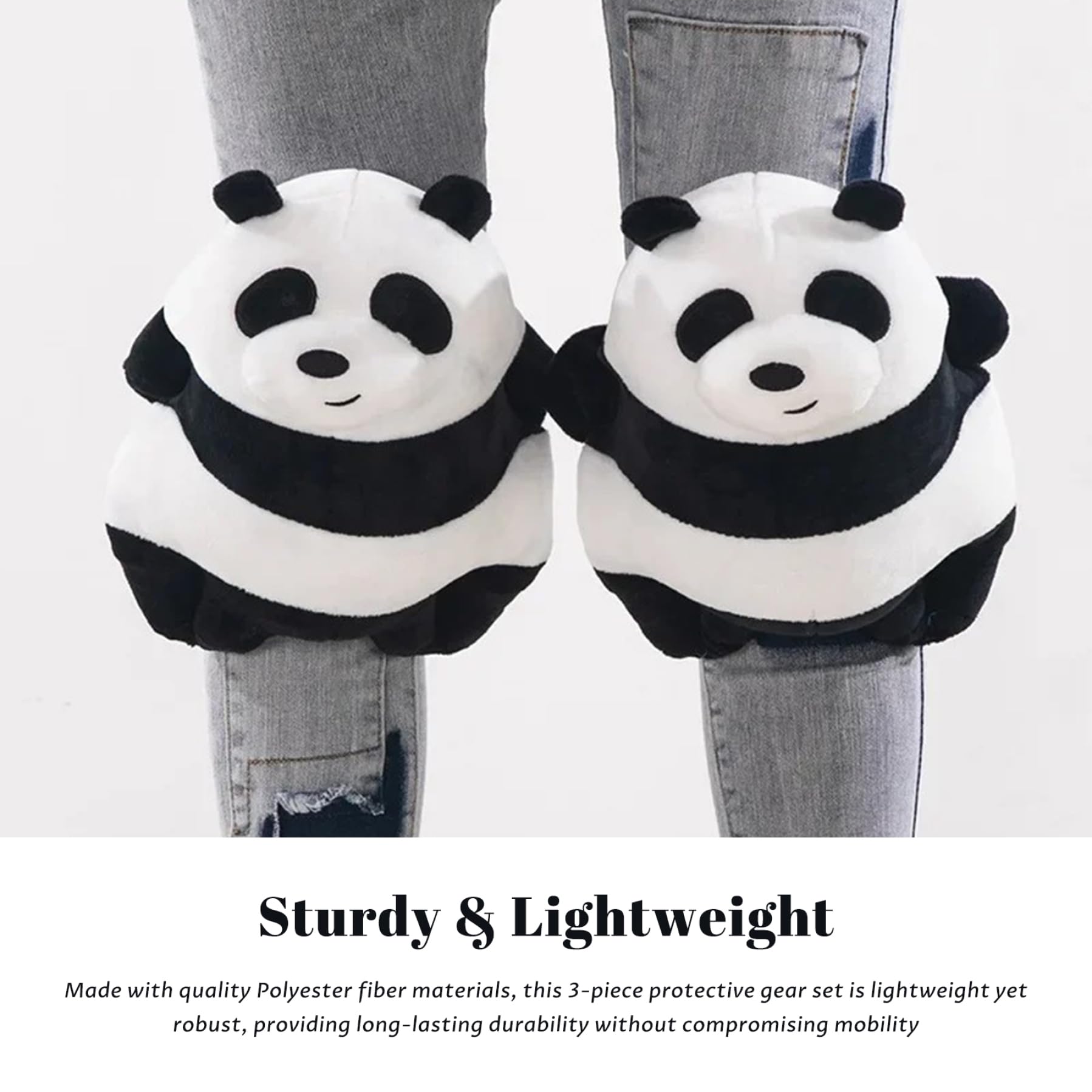 Snowboard Butt Pad 3 pièces/Ensemble Mignon 3D Panda Snowboard genouillères et Fesses Pad Doux rembourré équipement de Protection de Ski pour Adultes Enfants Scooters Patinage