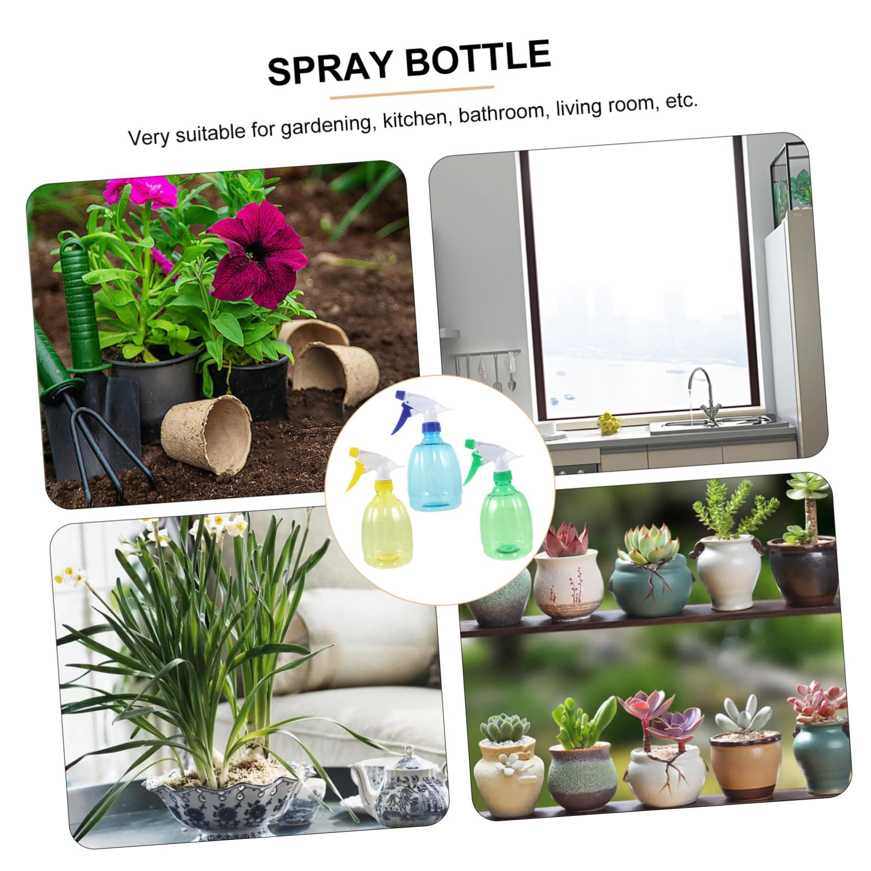 iplusmile 3 Sätze Gießkanne Sprühflasche Pflanzen Sukkulenten Gießflasche Sprühflaschen Pflanzensprühflasche Winzige Flasche Sprühreiniger Sprühflasche Sprüher Kleiner 3 Stück * 3